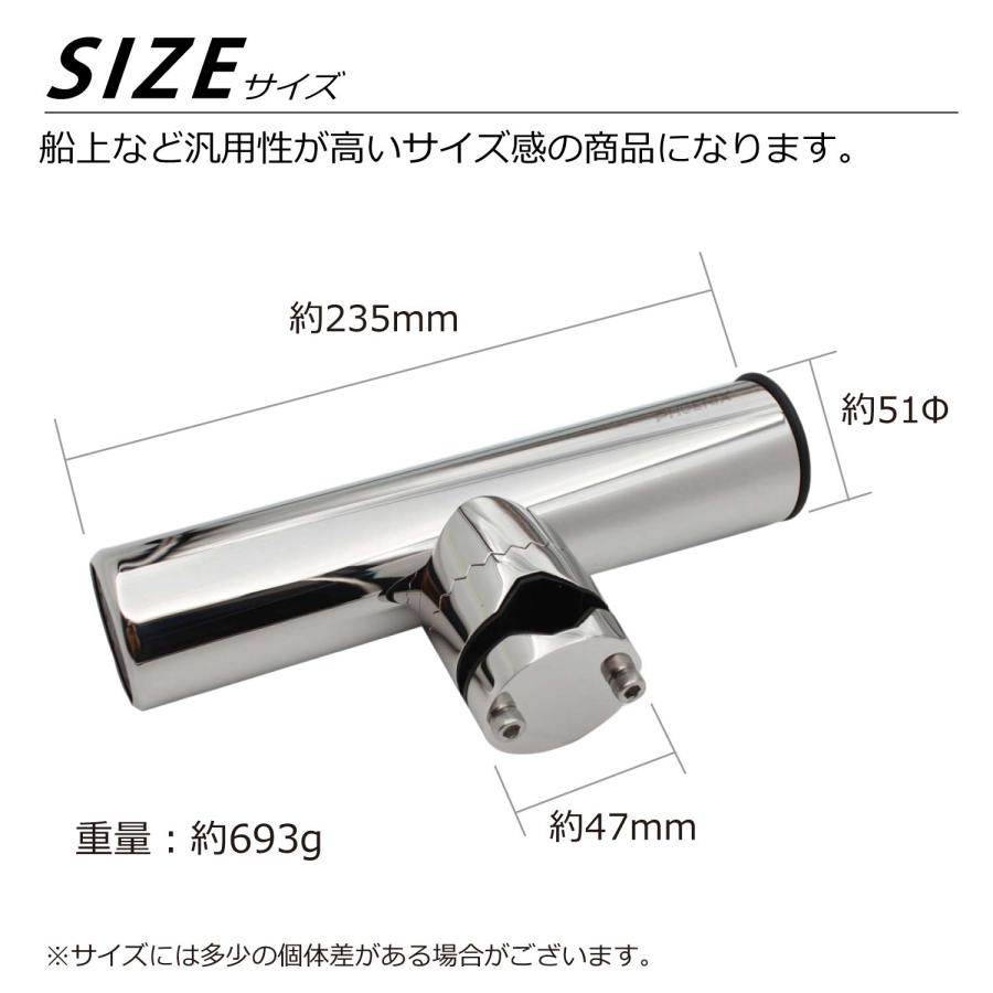 CKファクトリー 船舶 ロッドホルダー 2本 ステンレス シングル 釣り 