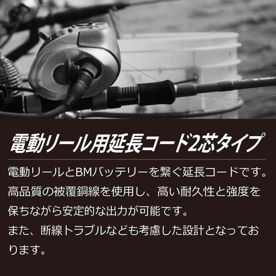 CKファクトリー 電動リール 2芯 2穴 延長コード 1m 釣り BMバッテリー