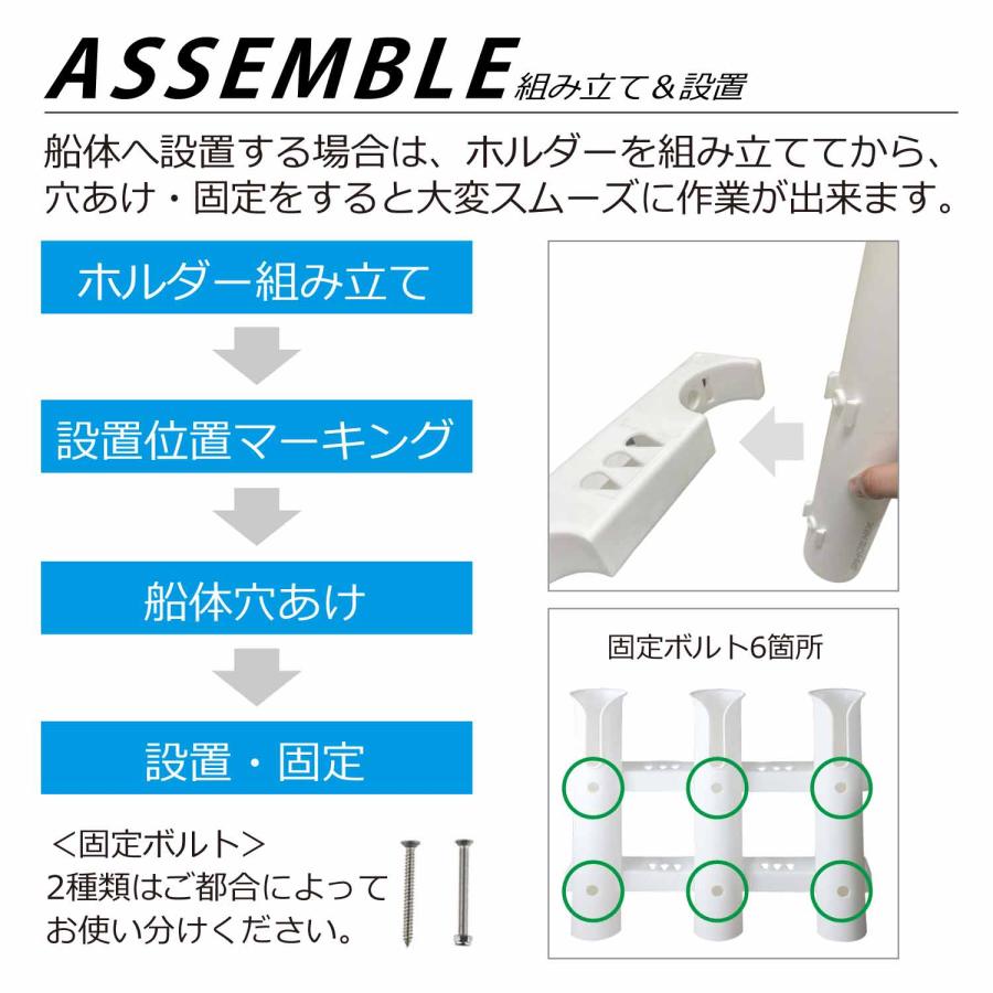 CKファクトリー 3連ロッドホルダー 組み立て式 樹脂製 ボルト ナット付