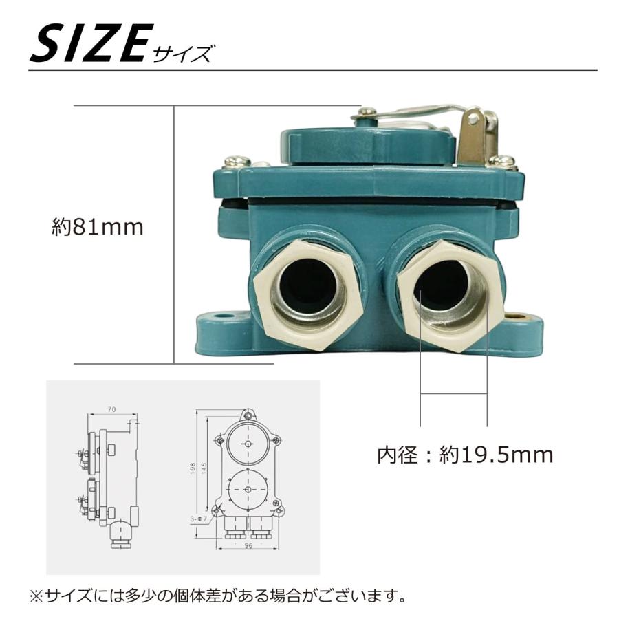 防水レセプタクル 2連 15A 3P 蓋付き DC12V 24V 36V IP56 船舶 マリン用品_3