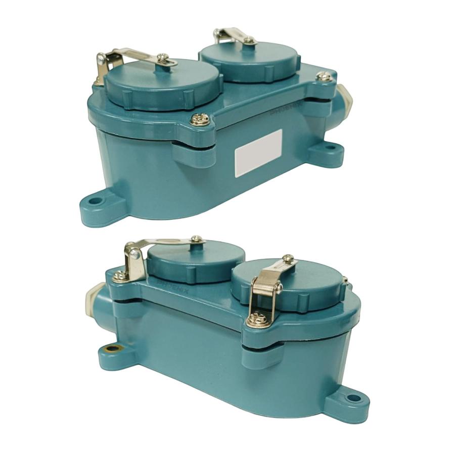 防水レセプタクル 2連 15A 3P 蓋付き DC12V 24V 36V IP56 船舶 マリン用品_4