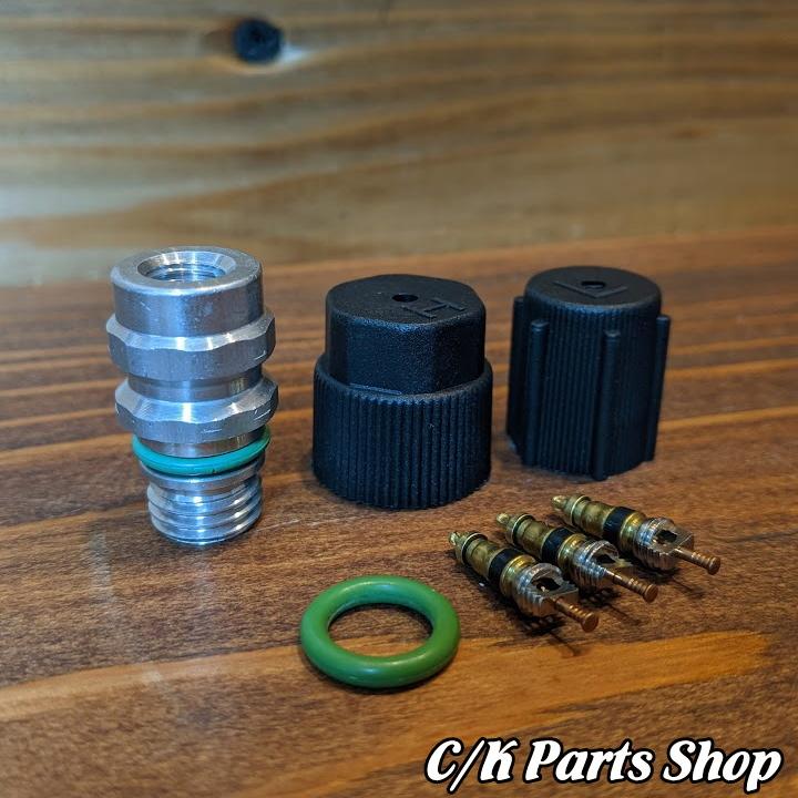 A/Cチャージバルブキット 1台分 高圧バルブ＆低圧バルブコア R134a