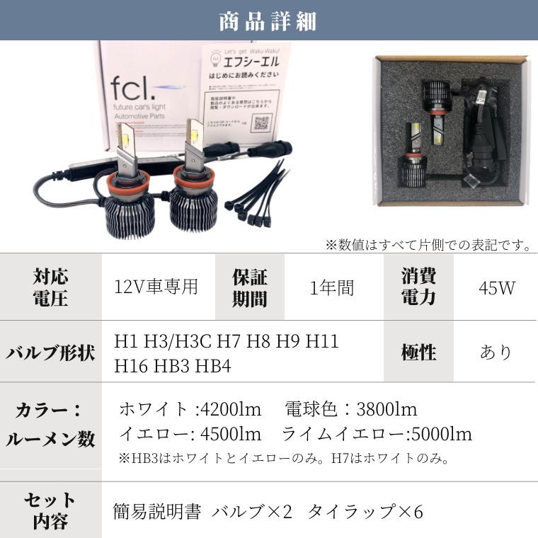 fclヘッドライトバルブ　新品未使用品 fcl. h4 ledバルブ ヘッドライト 車検対応 hi/lo ホワイト 白 6500K