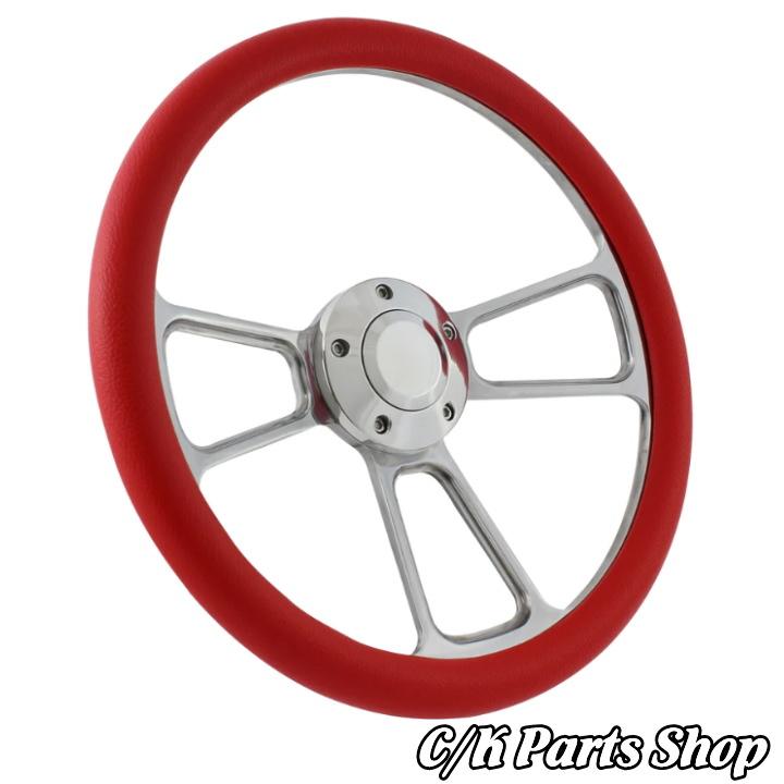 ビレットステアリングホイール 14インチ Φ35cm マッスル ハーフ ビレットステアリングホイール 14インチ Φ35cm マッスル ハーフ