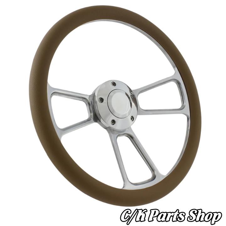 ビレットステアリングホイール 14インチ Φ35cm マッスル ハーフ ビレットステアリングホイール 14インチ Φ35cm マッスル ハーフ