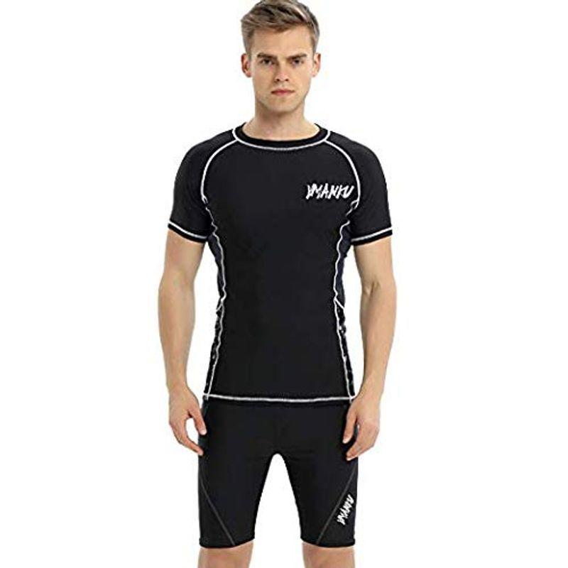 予約販売品 ラッシュガード メンズ 水着 上下セット 競泳水着 海水パンツ 上着 サーフィンパンツ 2点セット 半袖 競泳用 水泳 日焼け防止 Xxl 高い品質 Www Aqtsolutions Com