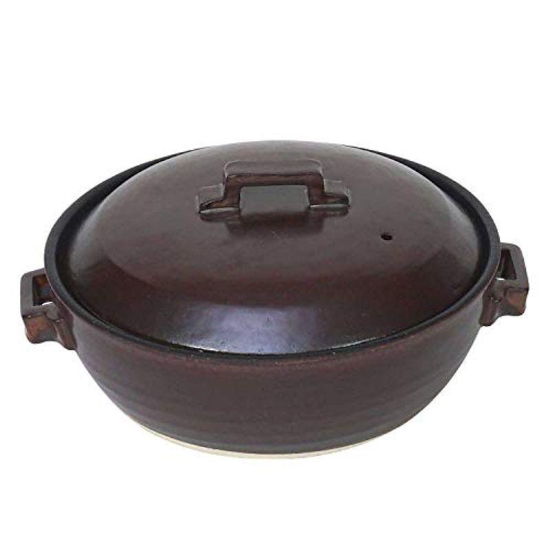 【特別セール品】 マルヨシ陶器(Maruyoshitouki) 土鍋 STYLE BROWN 8号 セラミック加工IH M1079 土鍋
