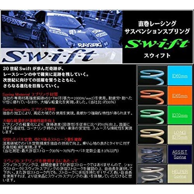 Swift(スウィフト)　直巻スプリング(2本SET)内径ID60mm　自由長7　inch　Z6　(178.0mm　mm　ばね定数10kgf