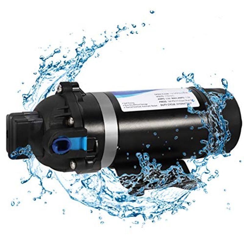 NEWTRY 高圧ポンプ 給水 排水ポンプ ダイヤフラムポンプ 電動ウォーターポンプ 最大揚程110ｍ 160PSI 最大吐出量6-7L m