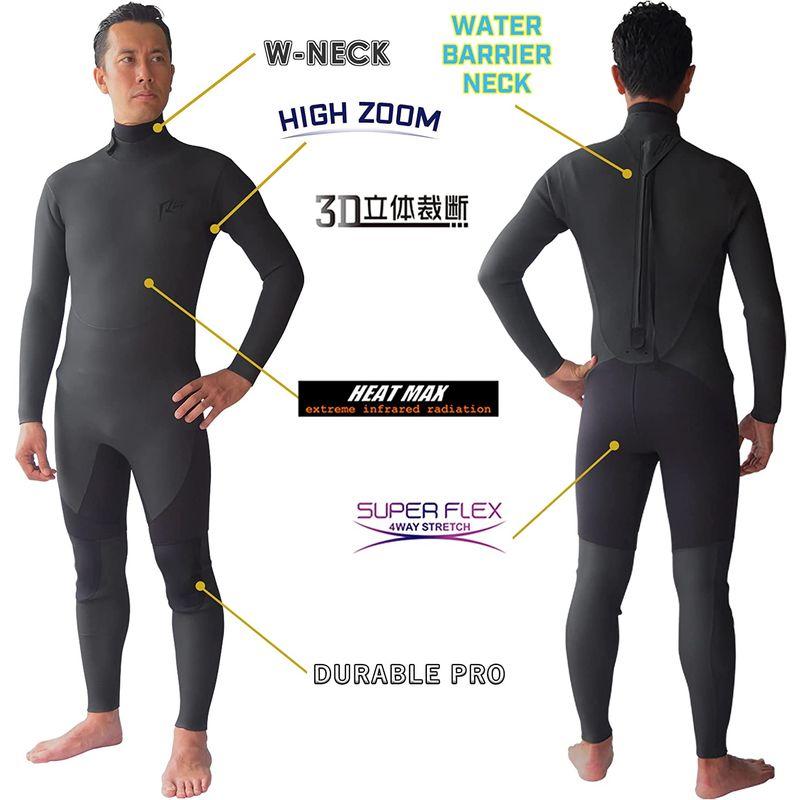 RSS SURF EVOTRIC セミドライスーツ ウェットスーツ メンズ 5/3ｍｍ バックジップ スキン Wネック 保温 起毛 サーフィ 