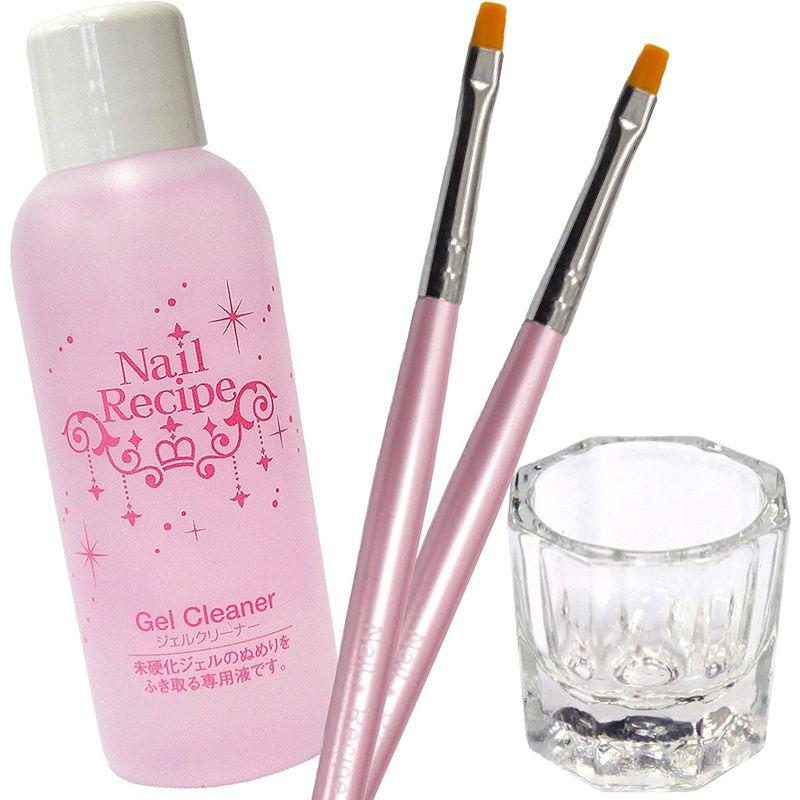 大量入荷NailRecipe(ネイルレシピ) ブラシお手入れセット、クリーナー ジェルブラシ2本 ダッペンディッシュ 筆を綺麗に洗えます ネイルアート NailRecipe(ネイルレシピ) ネイルブラシ キャップ付き 5本セット ジェルネイル キラキラ可愛いキャップ付きジェルブラシ (メンテ