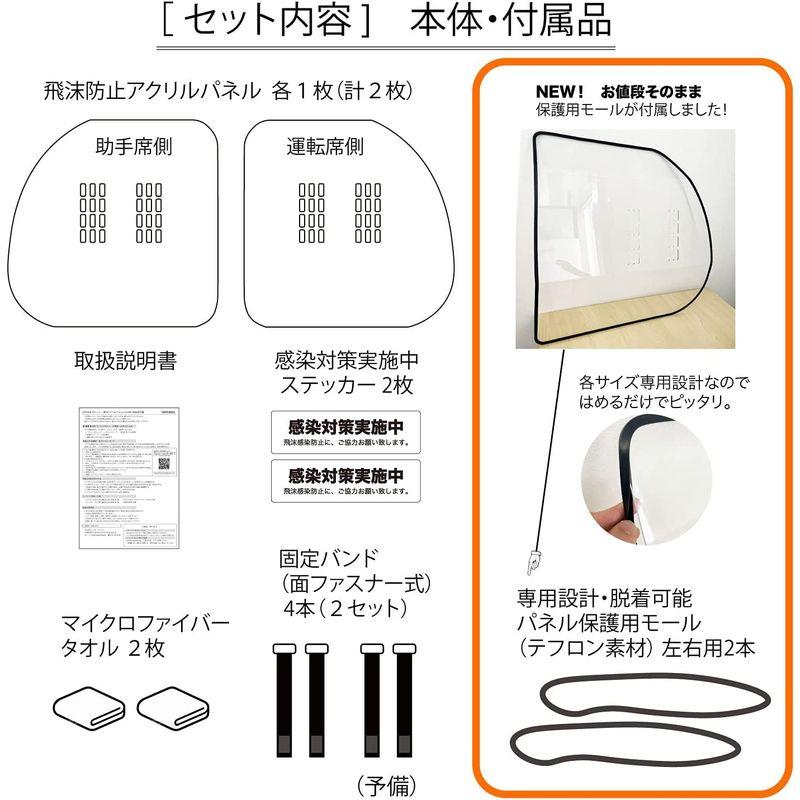 ハッピークロイツ　車内の飛沫ブロッカー　(車向け　飛沫防止用　HZ2899　アクリル板　横幅60cmタイプ　2枚1セット)　透明