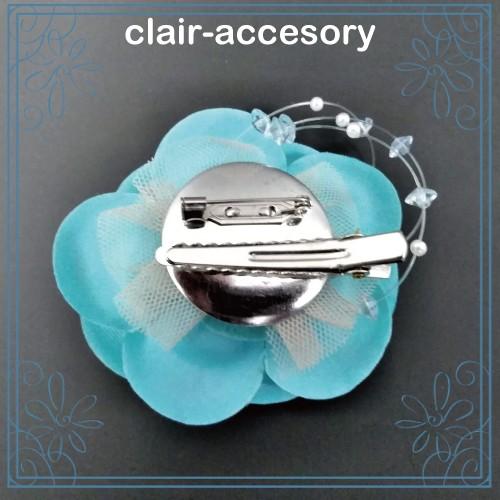 髪飾り　コサージュ　成人式　卒業式　入学式　カメリア　ミントブルー |  | 01