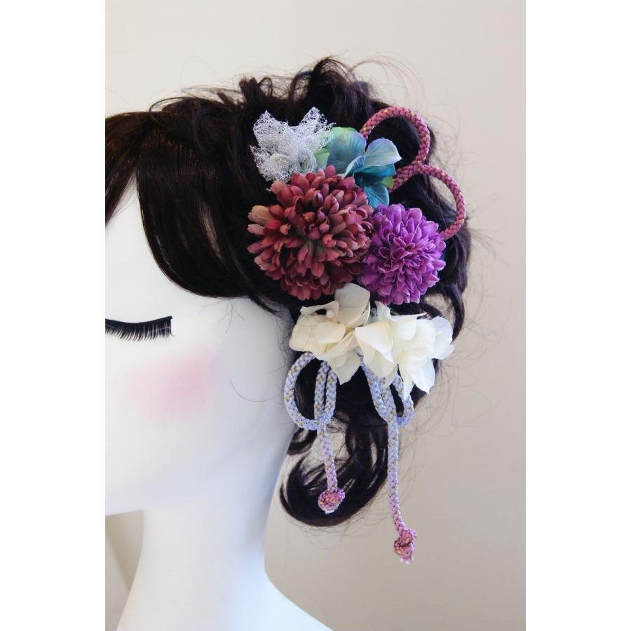 髪飾り　パープル　グリーン | 