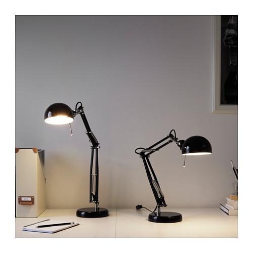 イケア（IKEA） ワークランプ ブラック 黒 40146784 FORSA フォルソー