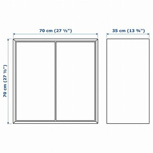 イケア IKEA ホワイトキャビネット 2扉 シンプルモダン イケア IKEA キャビネット 扉2 棚板1付き ホワイト 白