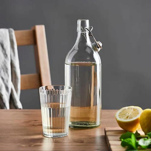 イケア（IKEA） ボトル ふた付き クリアガラス 1L a00213558 KORKEN