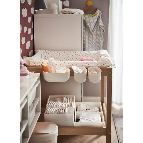 イケア（IKEA） 収納バスケット おむつ替え台用 4個セット ホワイト 白