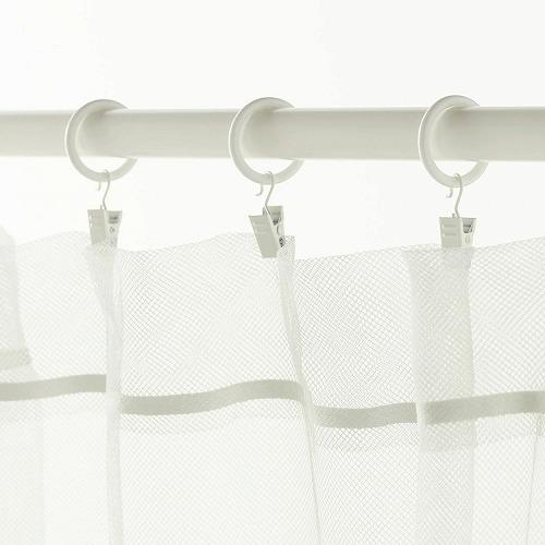 イケア（IKEA） カーテンリング クリップ＆フック付き 10 ピース