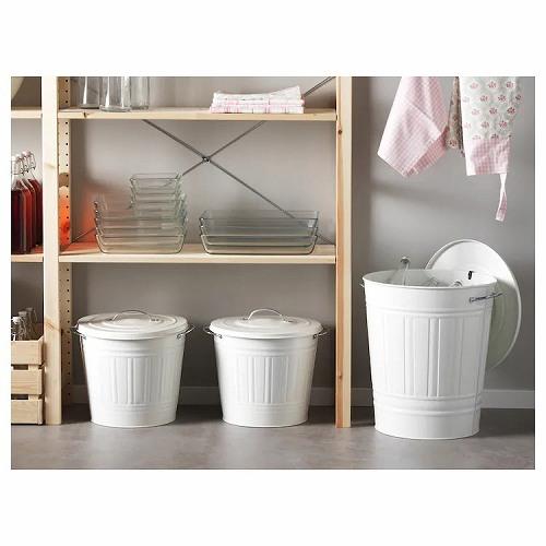 イケア（IKEA） ふた付きゴミ箱 40L ホワイト 白 a50171768 KNODD