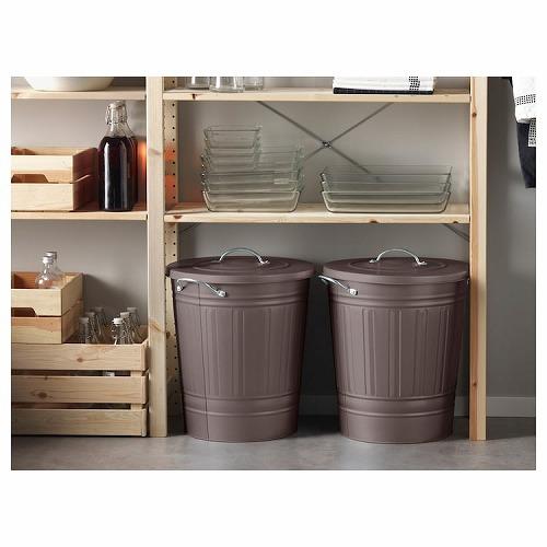 イケア（IKEA） ふた付きゴミ箱 40L グレー a50315314 KNODD クノッド