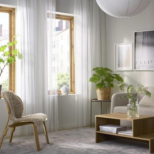 イケア IKEA ネットカーテン 長さ250cm×幅280cm 1組 ホワイト 白