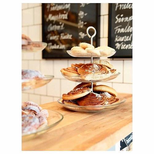 イケア（IKEA） ケーキスタンド 3段 クリアガラス ステンレススチール