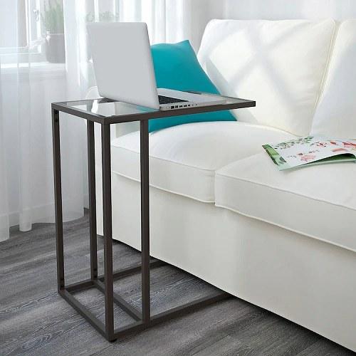 イケア（IKEA） ラップトップスタンド デスク ガラス ブラックブラウン