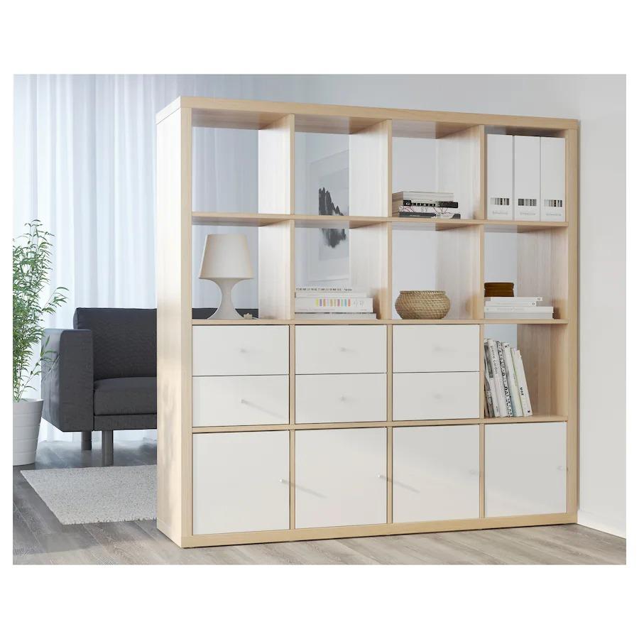 IKEA イケア　kallax カラックス　ハイグロス　2点セット イケア（IKEA） イケアインサート 引き出し2段 ハイグロス ホワイト