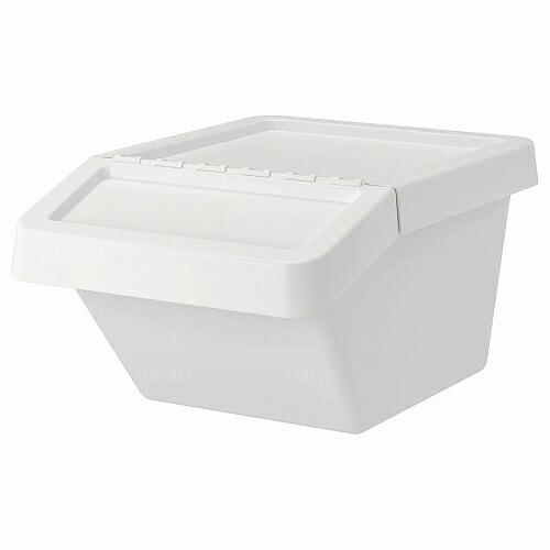 イケア（IKEA） 分別ゴミ箱 37L ふた付 ホワイト 白 a90255898 SORTERA