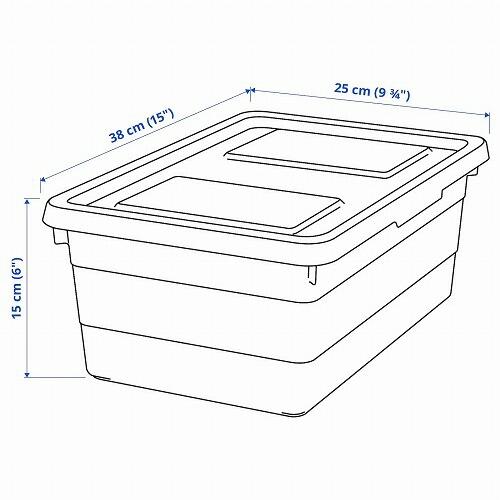 イケア（IKEA） ふた付きボックス ホワイト 白 38x25x15cm b50316064