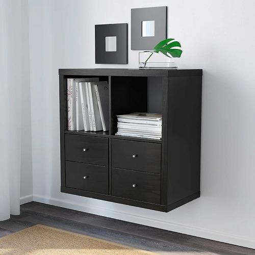 イケア（IKEA） イケアシェルフユニット ブラックブラウン 黒 茶