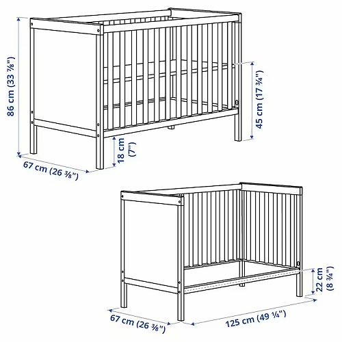 イケア（IKEA） ベビーベッド ホワイト 白60x120cm big00372156