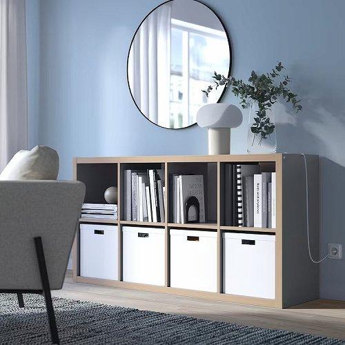 イケア（IKEA） シェルフユニット グレー 木目調 77x147cm big10346925