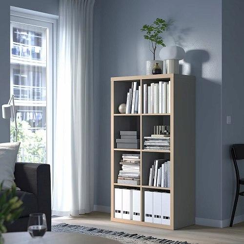 イケア（IKEA） シェルフユニット グレー 木目調 77x147cm big10346925