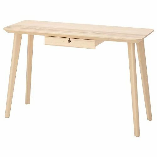 イケア IKEA デスク アッシュ材突き板 118x45cm big10361746