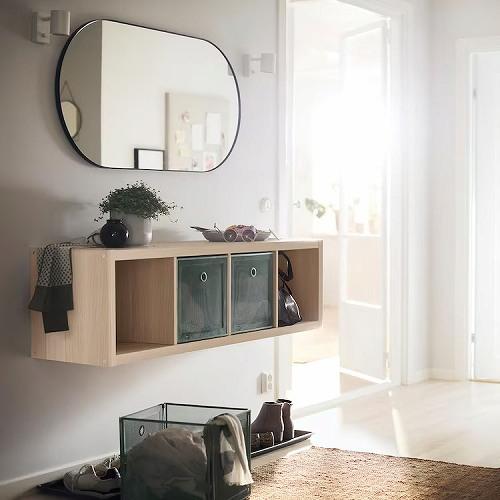 イケア（IKEA） シェルフユニット ホワイトステインオーク調 42x147cm