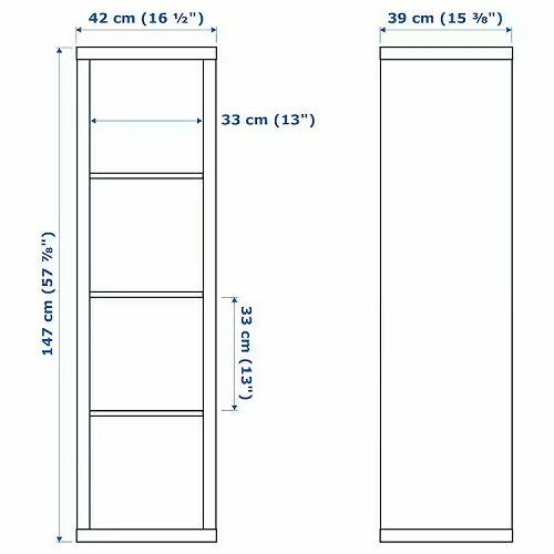 イケア（IKEA） シェルフユニット ホワイトステインオーク調 42x147cm 
