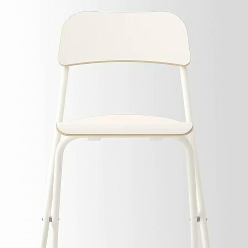 イケア（IKEA） バースツール 背もたれ付き 折りたたみ式 ホワイト