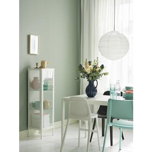 イケア（IKEA） キャビネット ガラス扉 メタル ホワイト 白