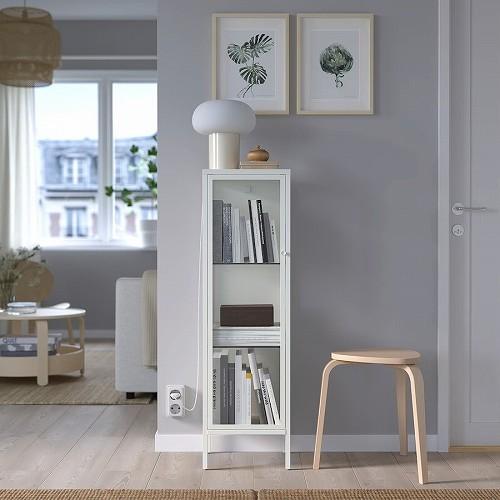 イケア（IKEA） キャビネット ガラス扉 メタル ホワイト 白