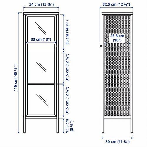イケア（IKEA） キャビネット ガラス扉 メタル ホワイト 白