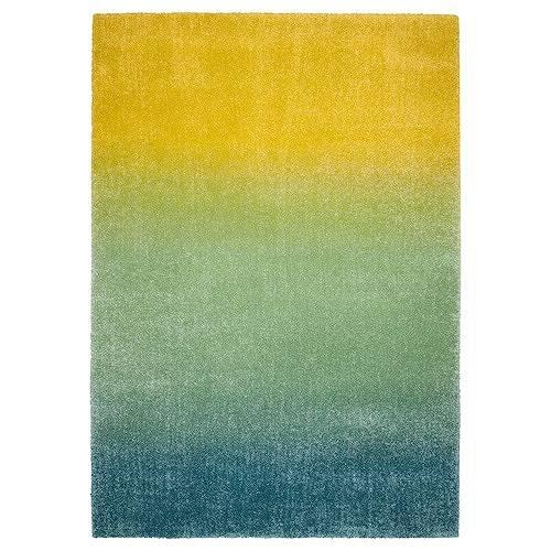 イケア（IKEA） ラグ パイル長 ブルー グリーン イエロー 133x195cm