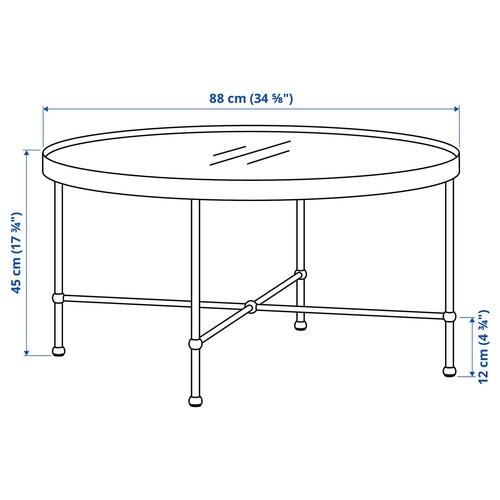 イケア（IKEA） コーヒーテーブル ゴールド調/ガラス 88cm big10590408