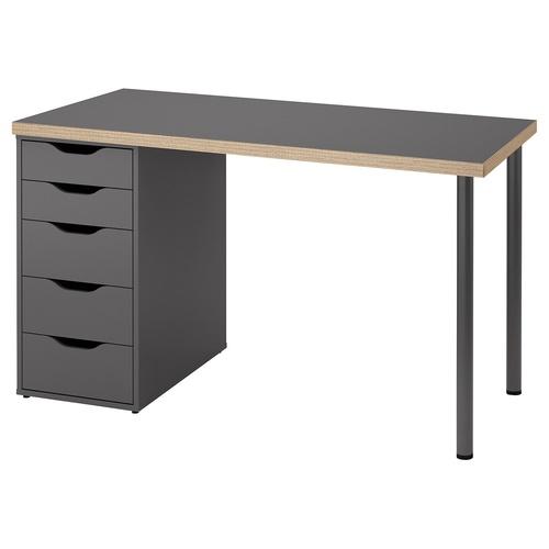 【最終値下げ】廃盤カラー IKEA デスク　ラグカプテン　120×60 イケア（IKEA） デスク グレー/木目調 120×60cm big19584931 LAGKAPTEN