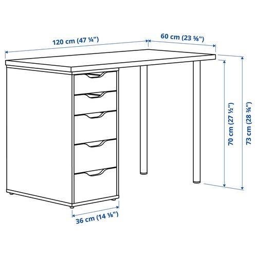 イケア（IKEA） デスク グレー/木目調 120×60cm big19584931 LAGKAPTEN