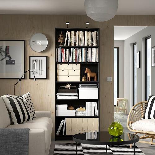 イケア（IKEA） 本棚 ブラック オーク調 80x28x202cm big20477341