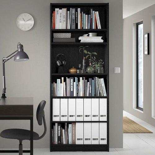 イケア（IKEA） 本棚 ブラック オーク調 80x28x202cm big20477341