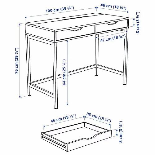 IKEA イケア デスク ホワイト 白 100x48cm big30473559 ALEX アレクス｜clair-kobe｜09