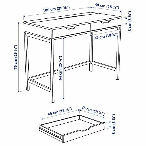 イケア（IKEA） デスク ホワイト 白 100x48cm big30473559 ALEX